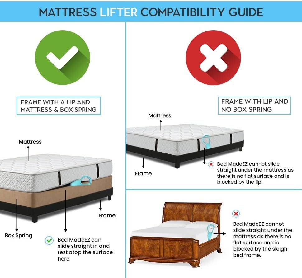 Mattress Lifter & Bed Maker Tool Changing Bed Patented & Made in USA Lifts &