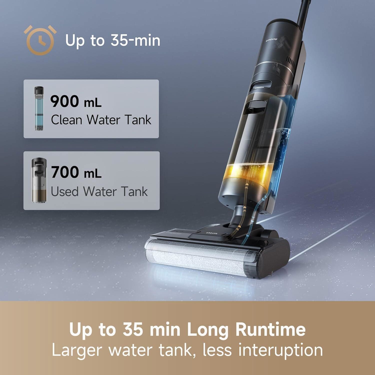 DREAME H12S Wet Dry Vacuum Mop Cleaner Hot Air Dry Certified Refurbished