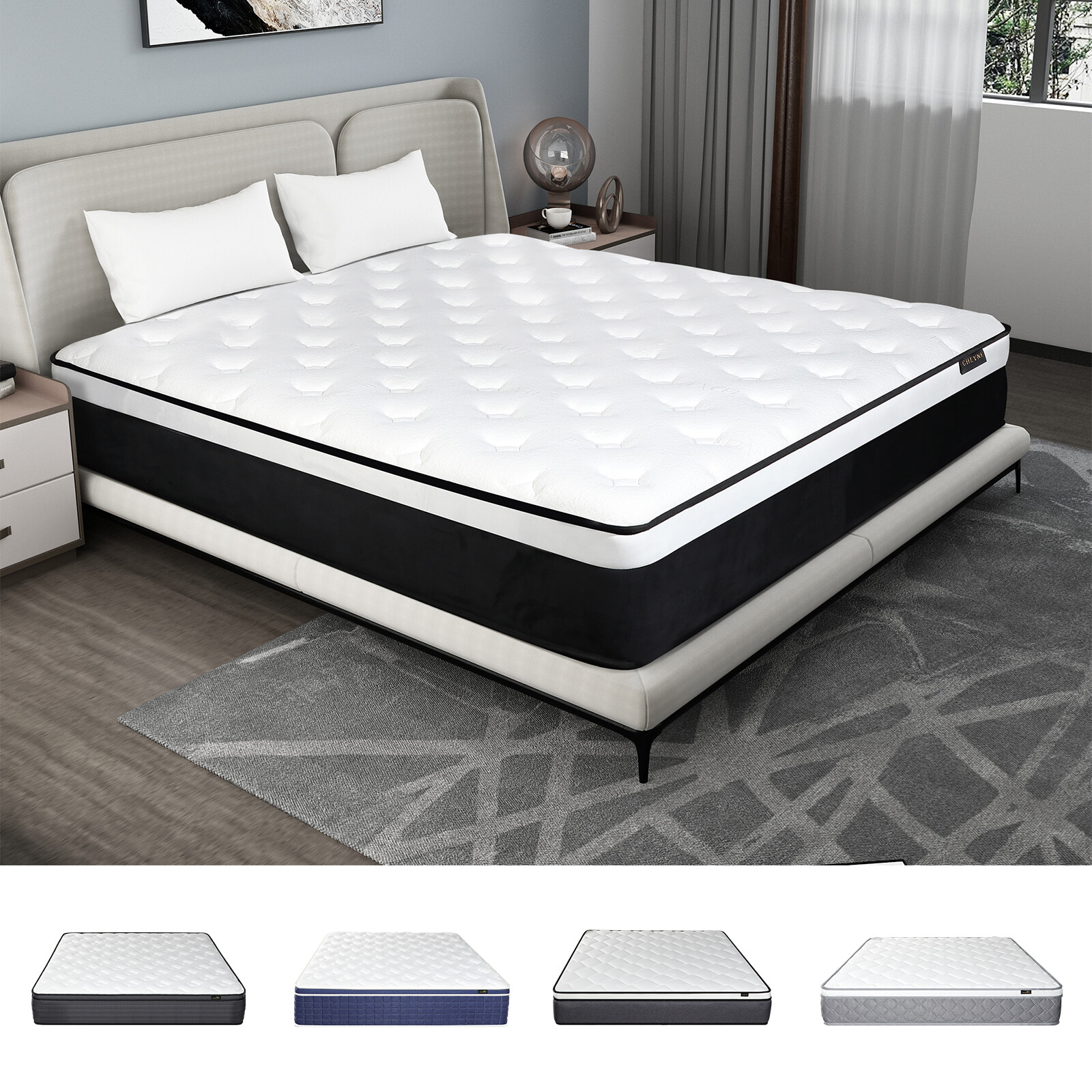 10″12″14″ Twin Full Queen King Size Mattress in a Box Hybrid Spring Memory Foam