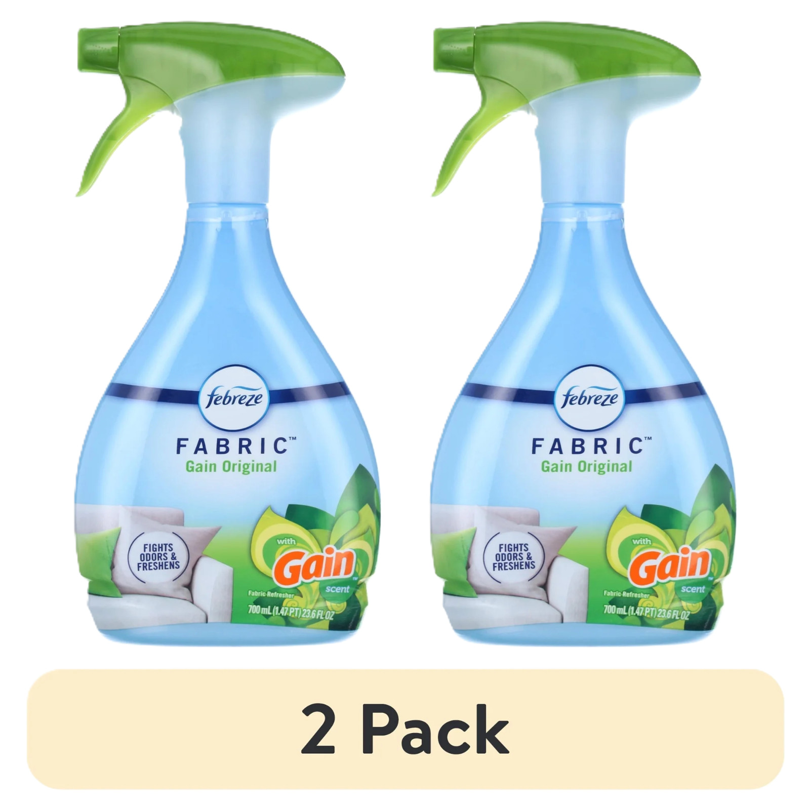 (2 pack) Febreze Fabric Spray Air Freshener, Odor-Fighting, Gain, 23.6 fl oz