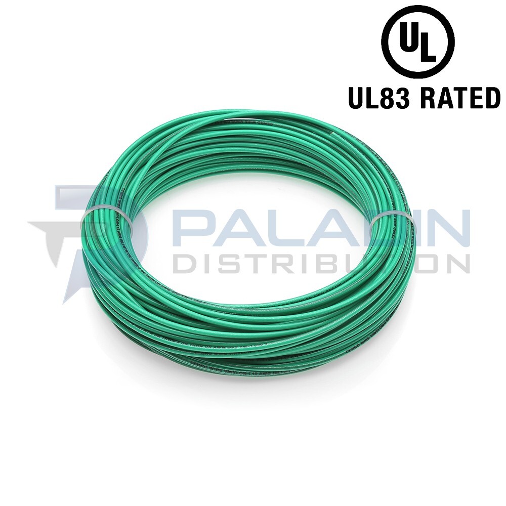 #12 AWG Gauge 600V THHN Stranded Copper Wire UL Listed – Green 50FT