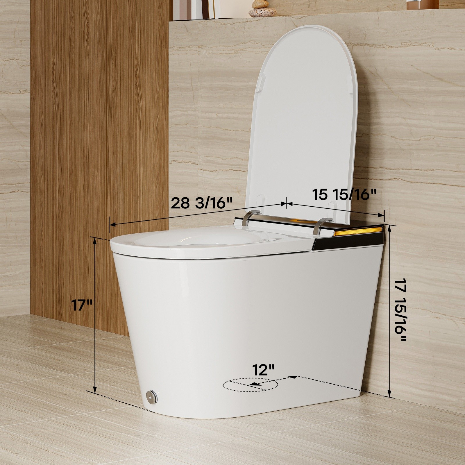 HOROW X70 Smart Toilet w/ Bidet Built in,ADA Chair Height,Elongated Heated Seat