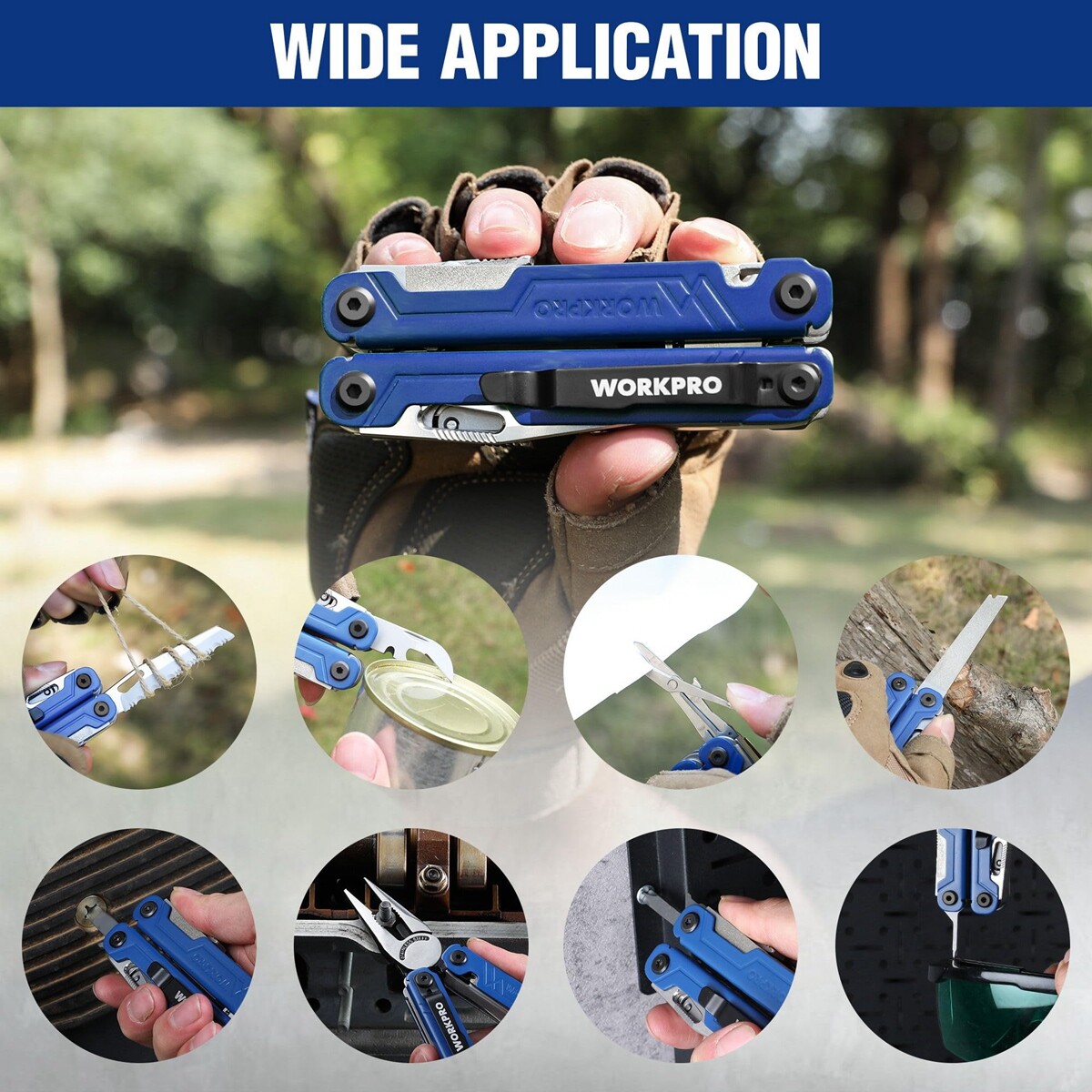 WORKPRO 18-in-1 Stainless Steel Multi Tool Plier with Pocket Knife EDC Multitool