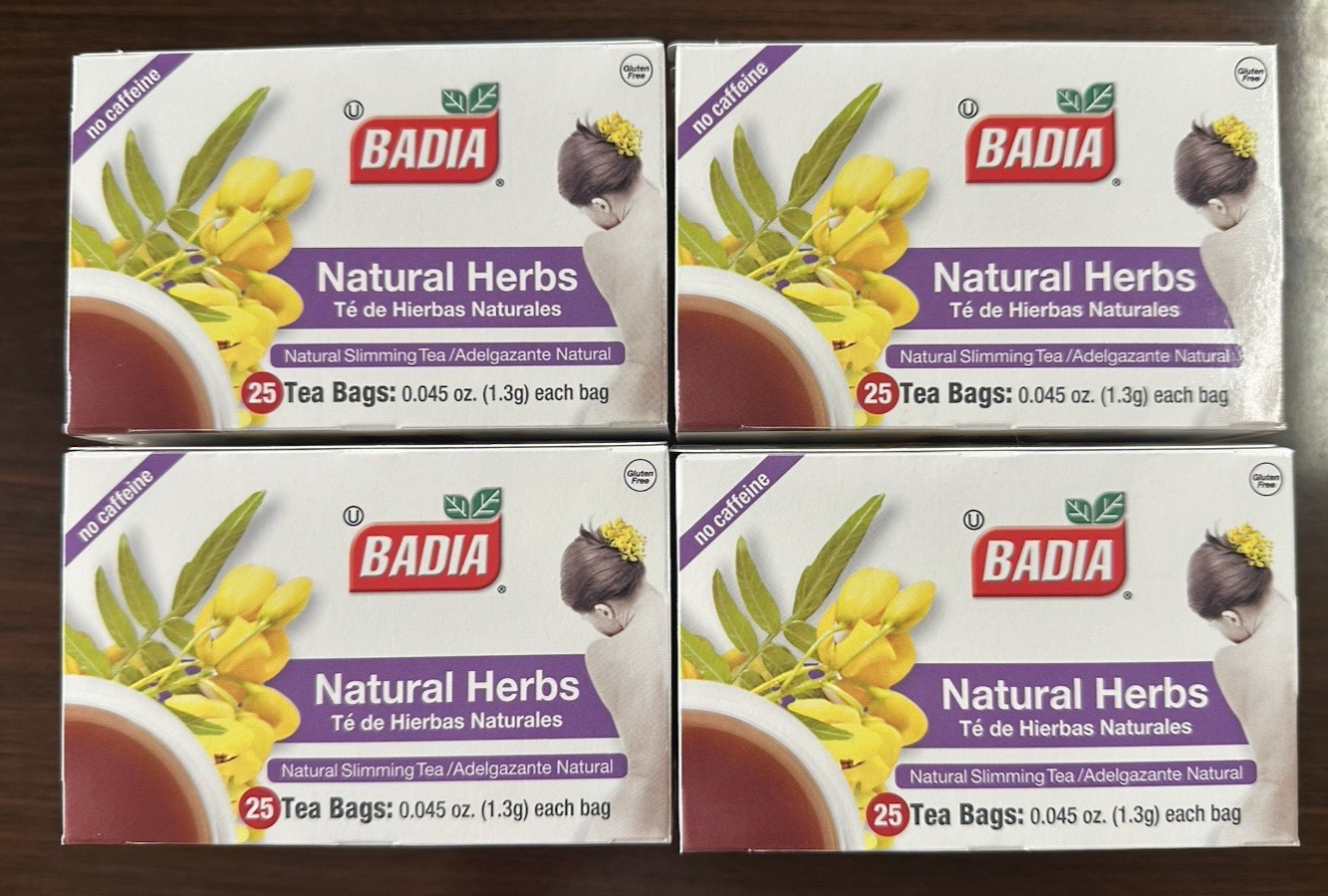 Badia Natural Herbs Slimming Tea – (4 Pack) 100 Bags EXP. 03/2028
