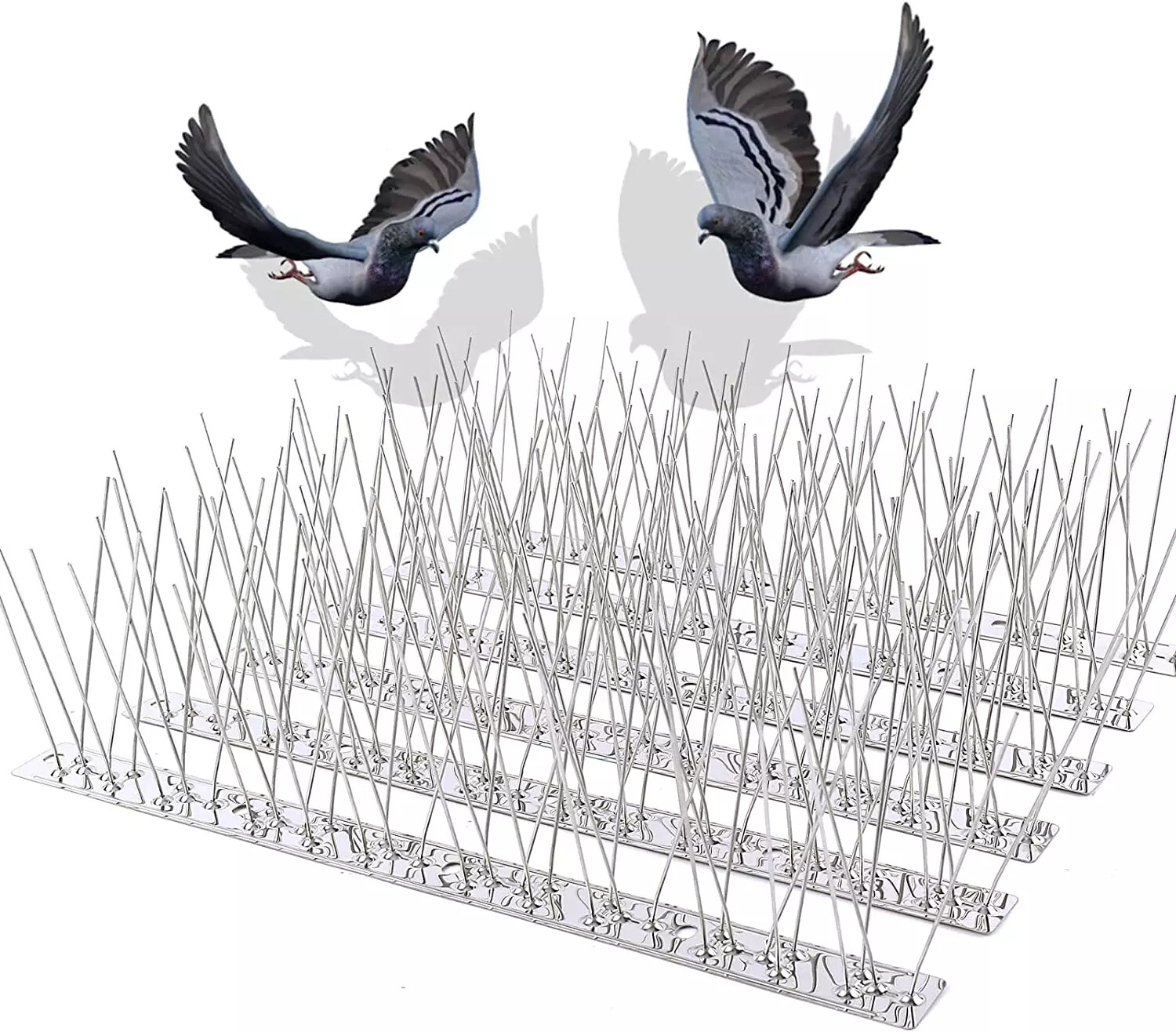 4× Bird Spikes for Small Birds Pigeons 10 Feet /12Strips anti Bird Fence Spike