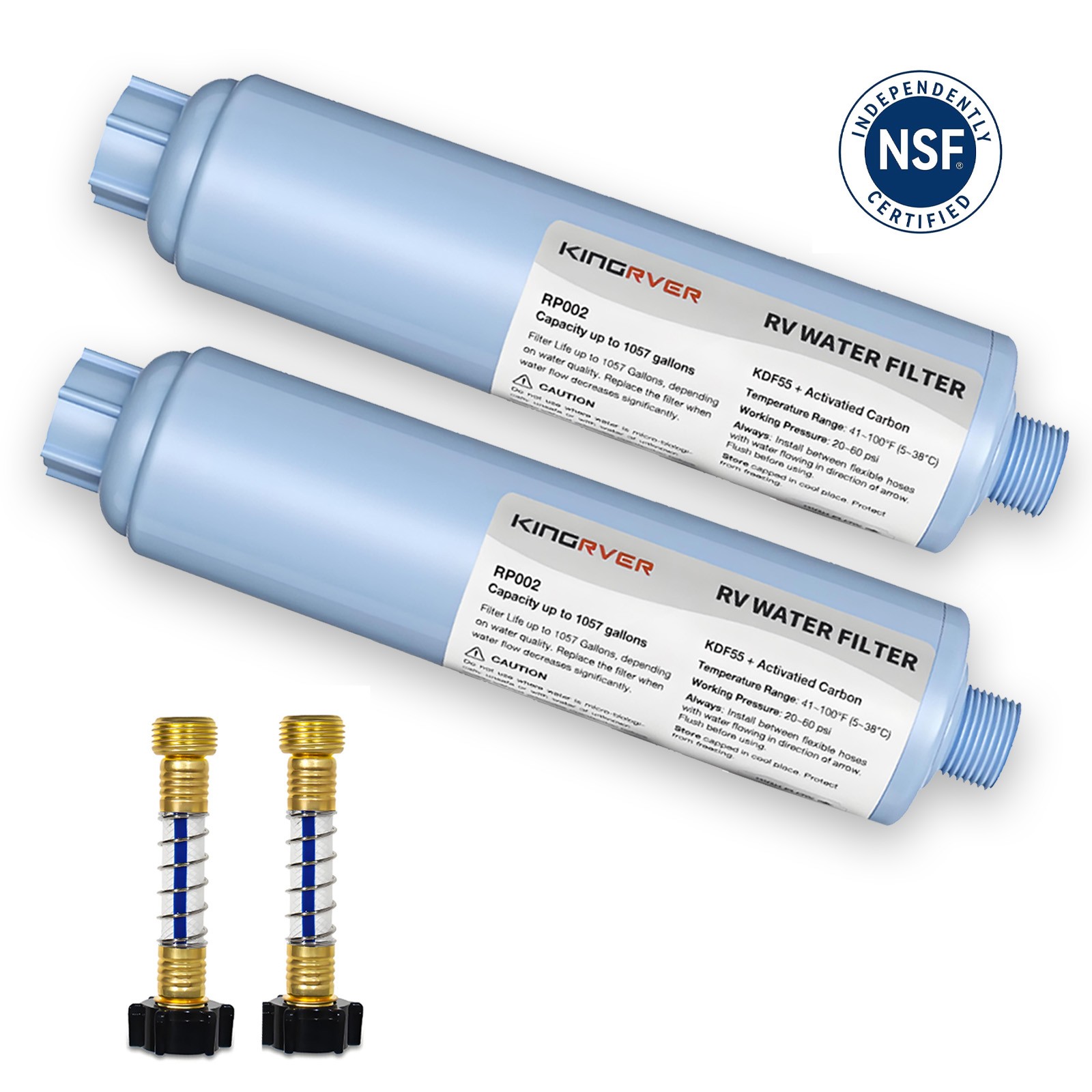 2-Pack RV Water Filter Hose Protector Inline Hose Water Filter Camper Filter