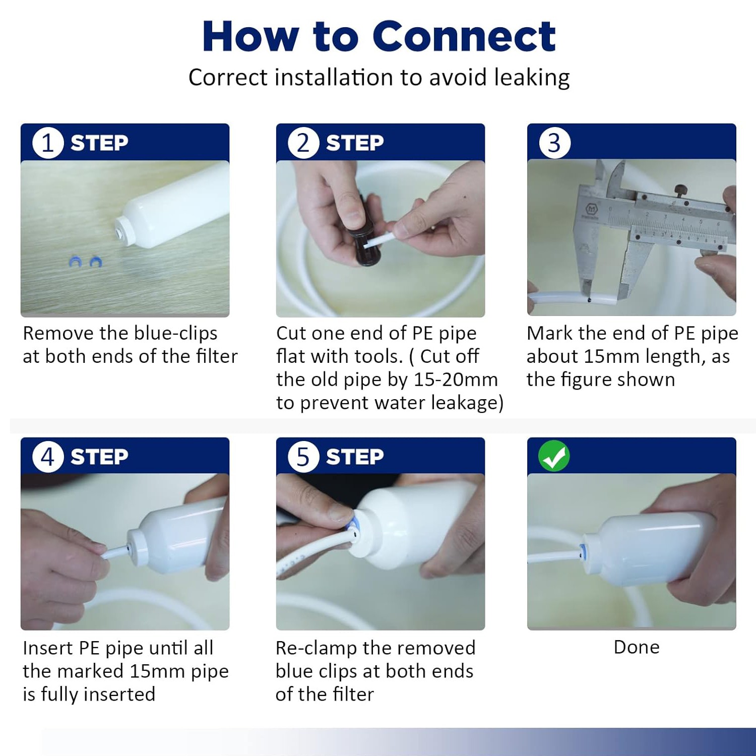 4 Pack Inline Post Carbon Water Filter Purifier Quick Connect 1/4″ T33 10″ x 2″