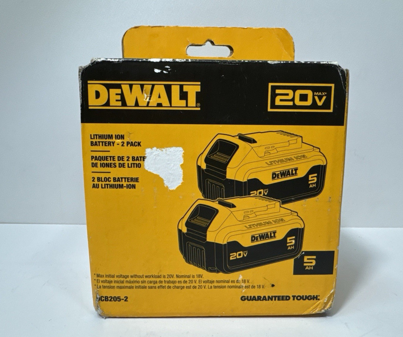 DEWALT DCB205-2 20V 5Ah Battery – Pack of 2 NEW