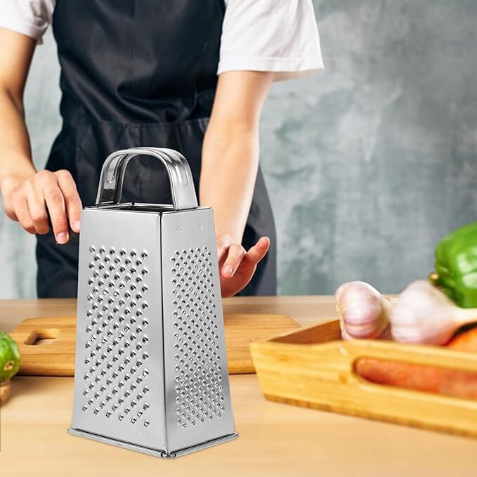 Kitchen Stainless Steel 4-Sided Box Food Grater Vegetable Cheese Slicer Shredder