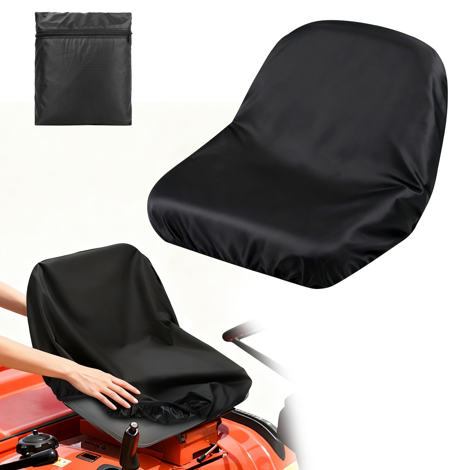 Universal Riding Lawn Mower Tractor Seat Cover Waterproof Oxford w/ Storage Bag