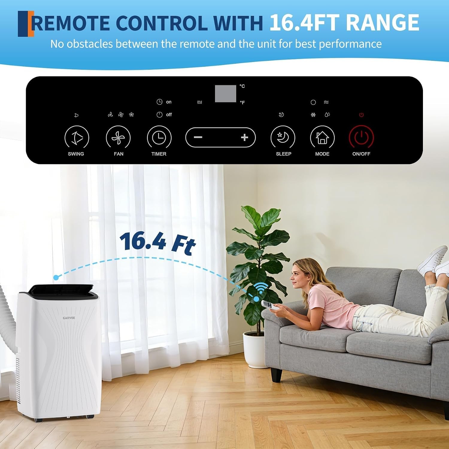 14000 BTU Portable Air Conditioner Quiet AC Unit 750 Sq Ft w/ Remote Window Kit