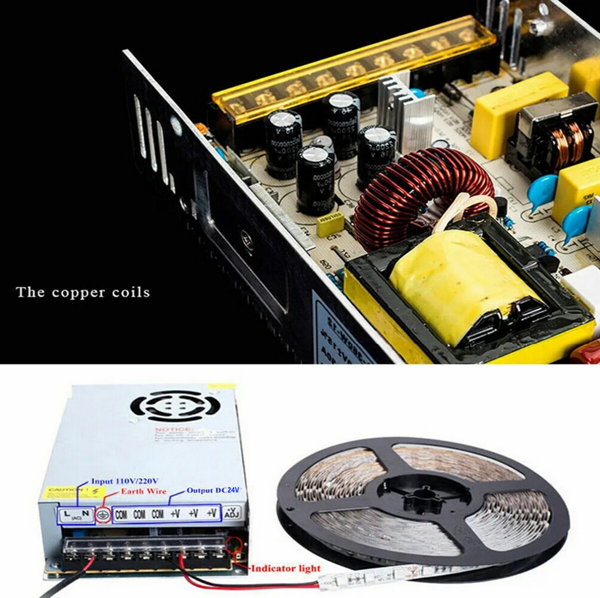 AC 110V TO DC 24V 1A 10A 20A 50A Switch Power Supply Transformer Driver Adapter