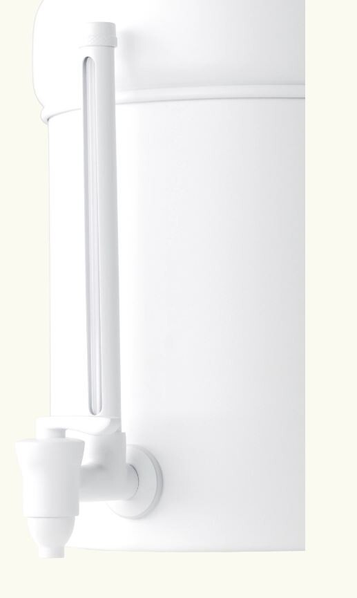 10″ BOROUX Water Level Spigot WHITE- Fits BOROUX Legacy, ROYAL Berkey