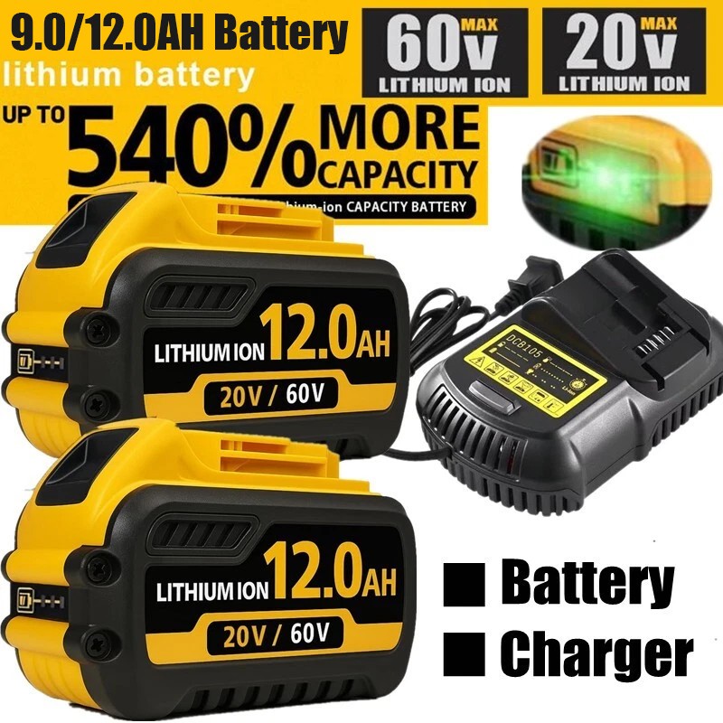 12Ah 9Ah DCB609 DCB609-2 For DEWALT DCB612 20V/60V MAX FLEXVOLT Li-Ion Battery
