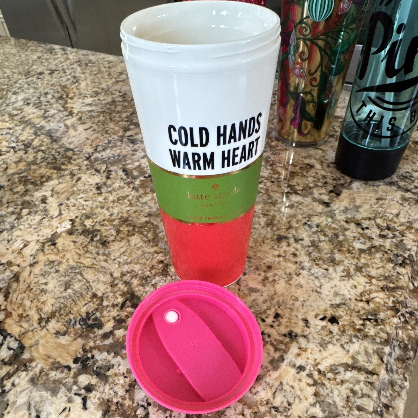 4pc Plastic 16 / 24 oz Tumblers w/ Lids & Straws Pink/Green