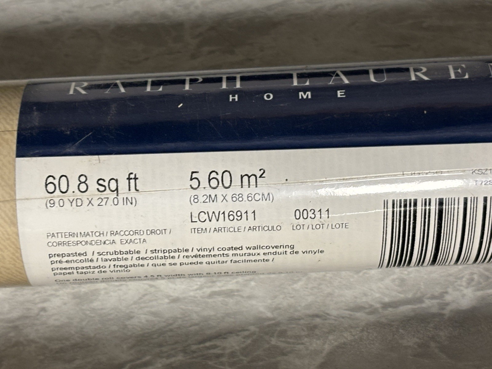 Ralph Lauren Home Solid Beige Wallpaper. 60.8 ft.² 9.0 yards x 27 in Lot of 3