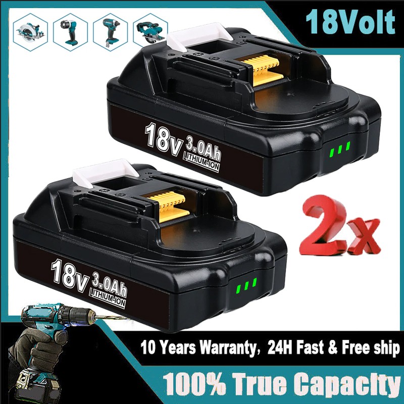 2PACK For Makita 18Volt 8.0Ah LXT Li-Ion Battery BL1860B BL1830 BL1850 / Charger