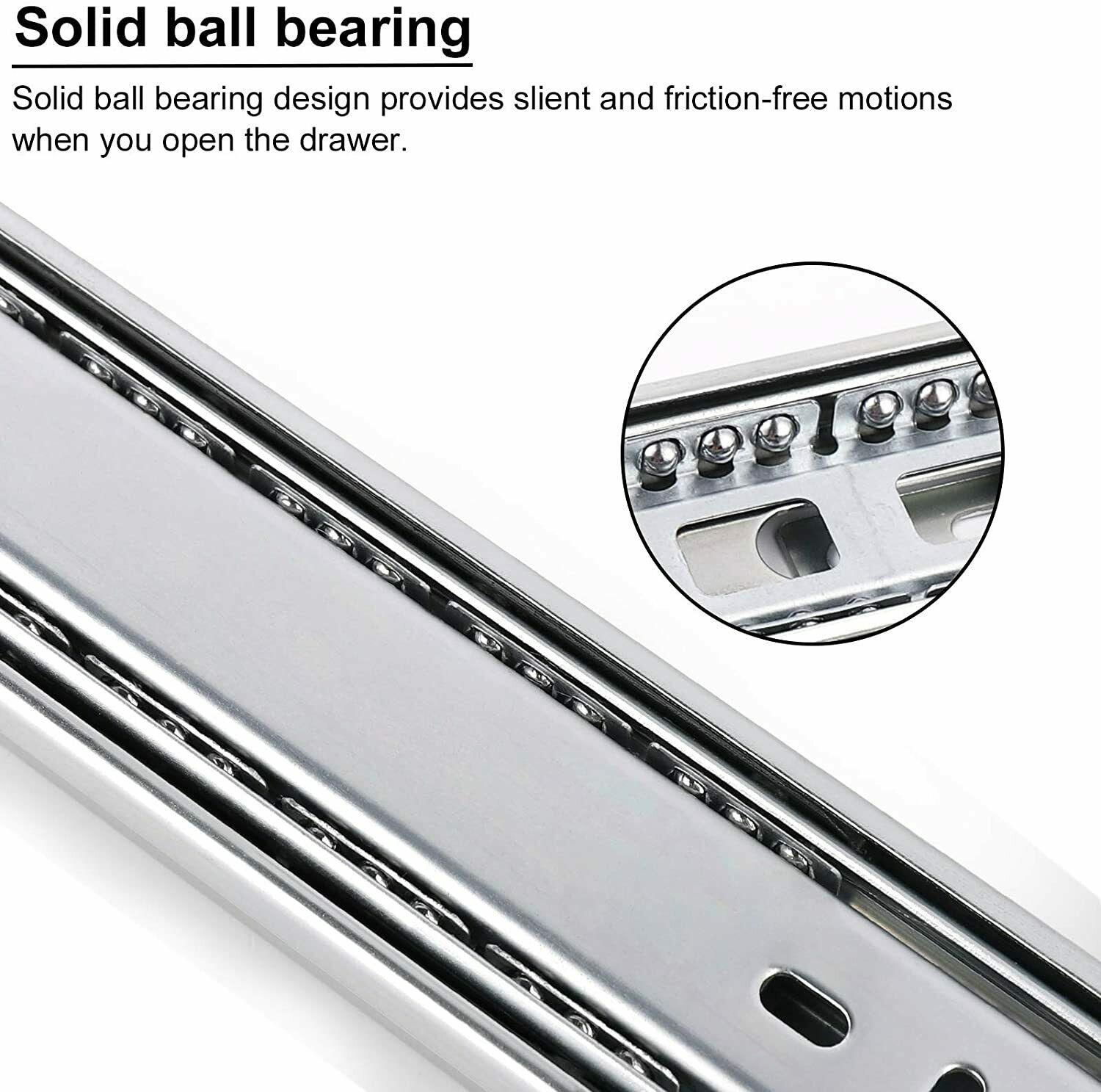 1/5/10 Pairs Soft Close Ball Bearing Drawer Slides Full Extension 100LB 10″–24″