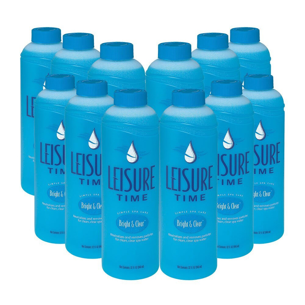 Leisure Time Bright & Clear 32 oz Improves Water Clarity in Spas & Hot Tubs 12pk