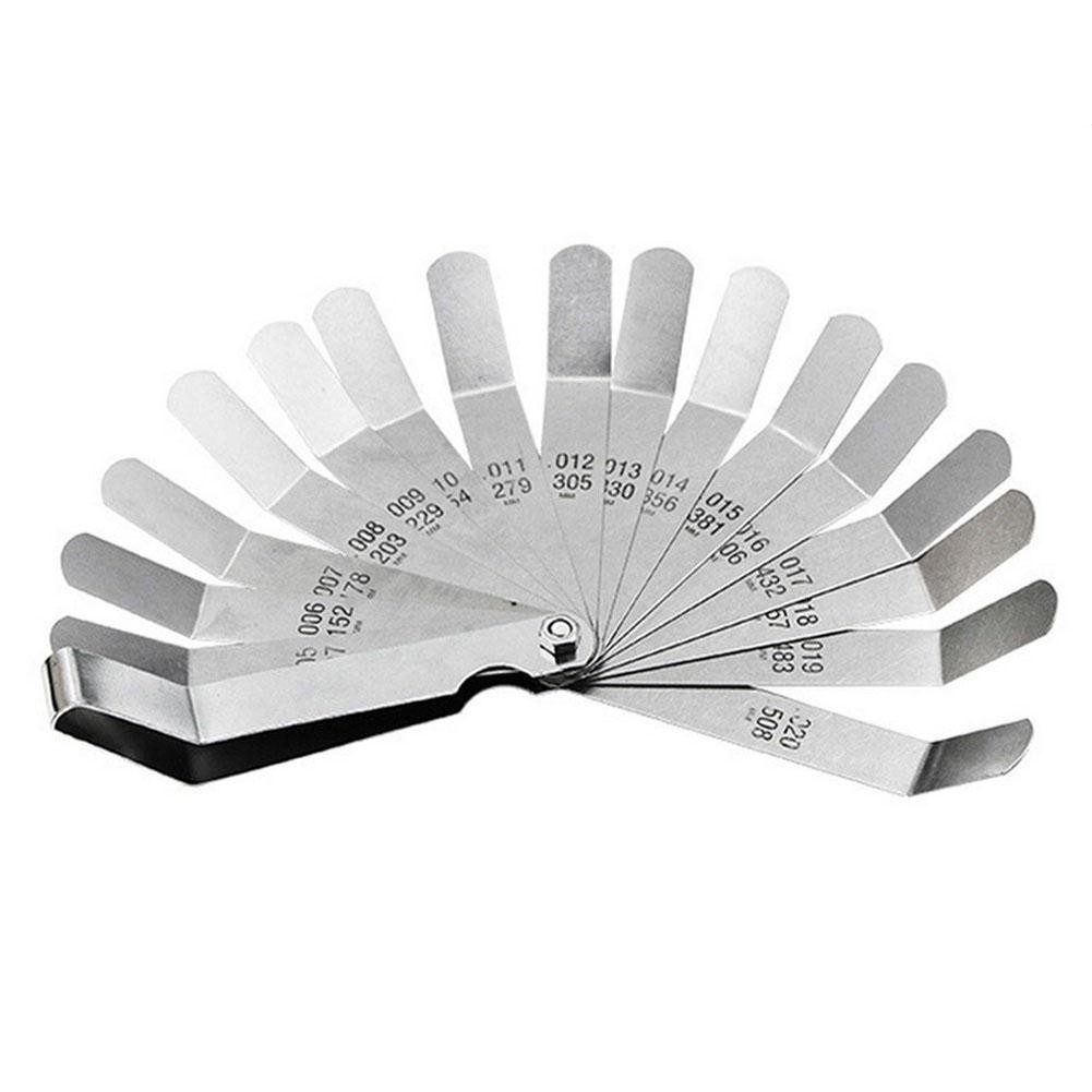 1 Set 16 for blades Feeler Gauge 0.127to 0.508mm Stainless Steel Gap Metric