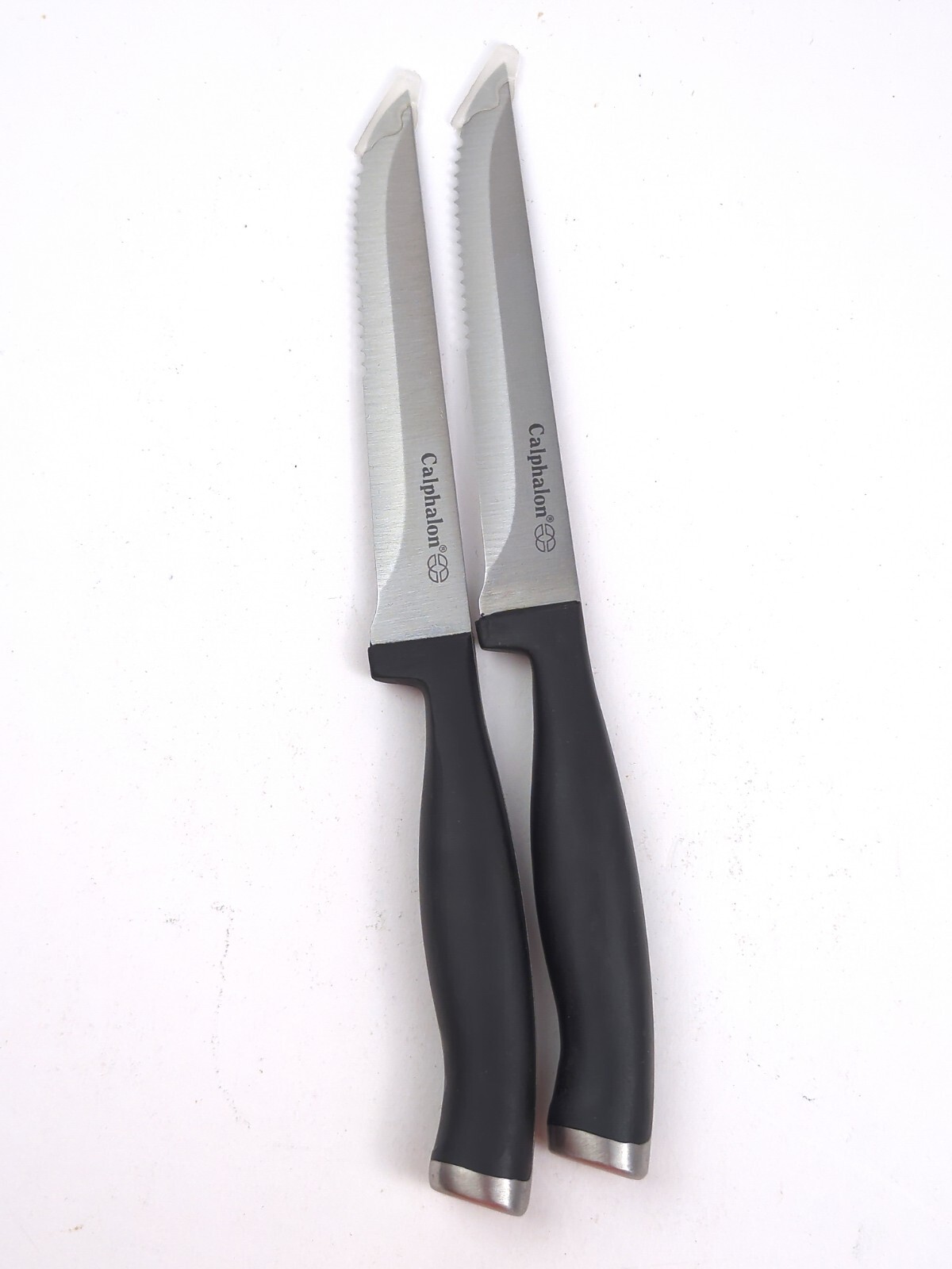 2pc Calphalon CONTEMPORARY 4.5″ Serrated Stainless Steel STEAK Knife SET, NEW!