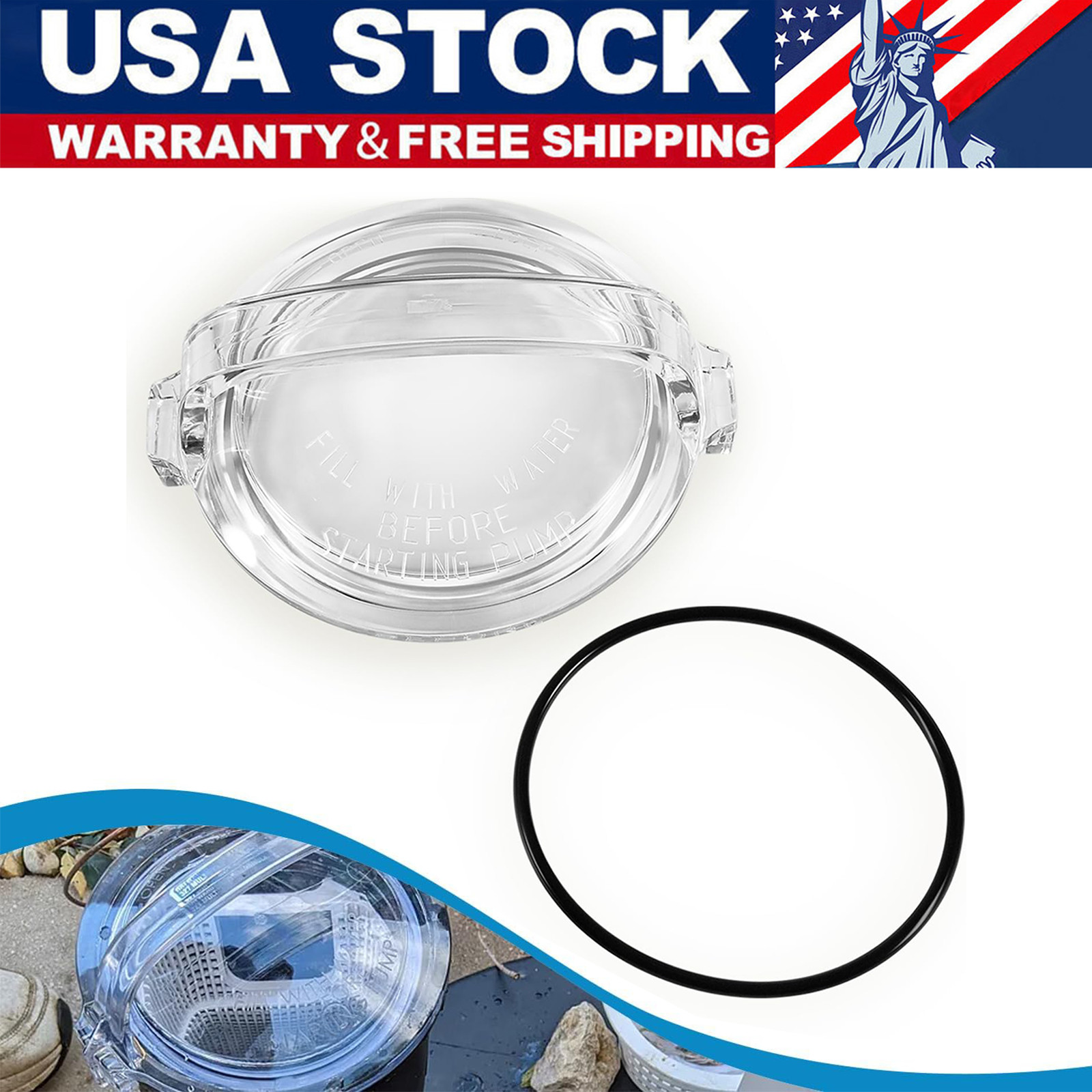 SPX1500D2A Pool Strainer Cover with O-Ring For Hayward Power-Flo 25306-000-0