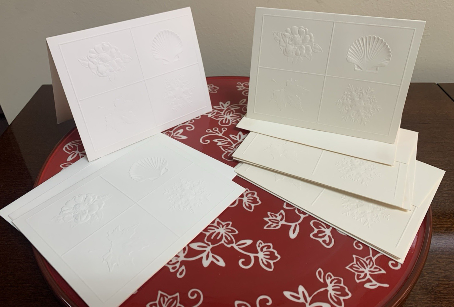 Four Seasons Winter Spring Summer Fall Embossed Blank Note Cards – Set of 5