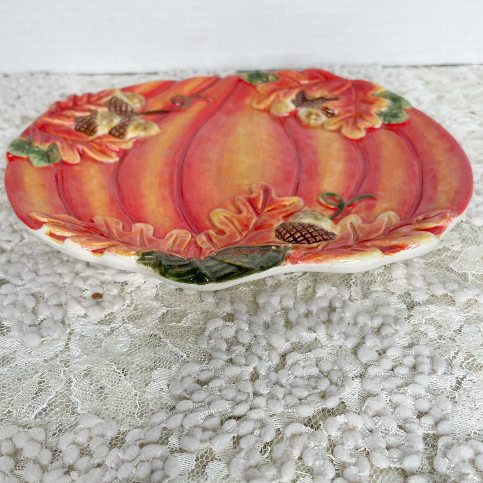 Certified International Fall Harvest Pumpkin Platter Large (approx. 13″ x 14″)