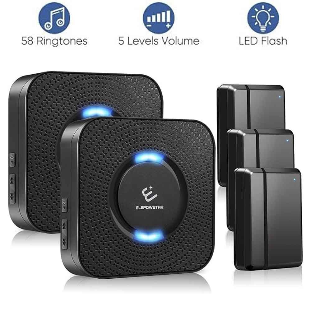 Wireless Door Chime with 2 Receivers&3 Door Sensors Home Window Burglar Security