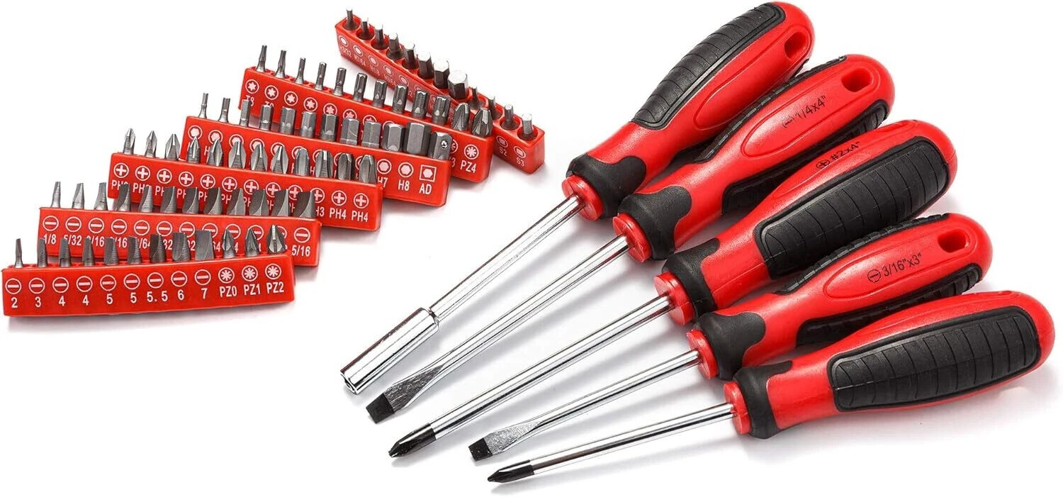 CARTMAN 205 Piece Ratchet Wrench and Socket Tool Set,1/4″ & 3/8″ & 1/2″