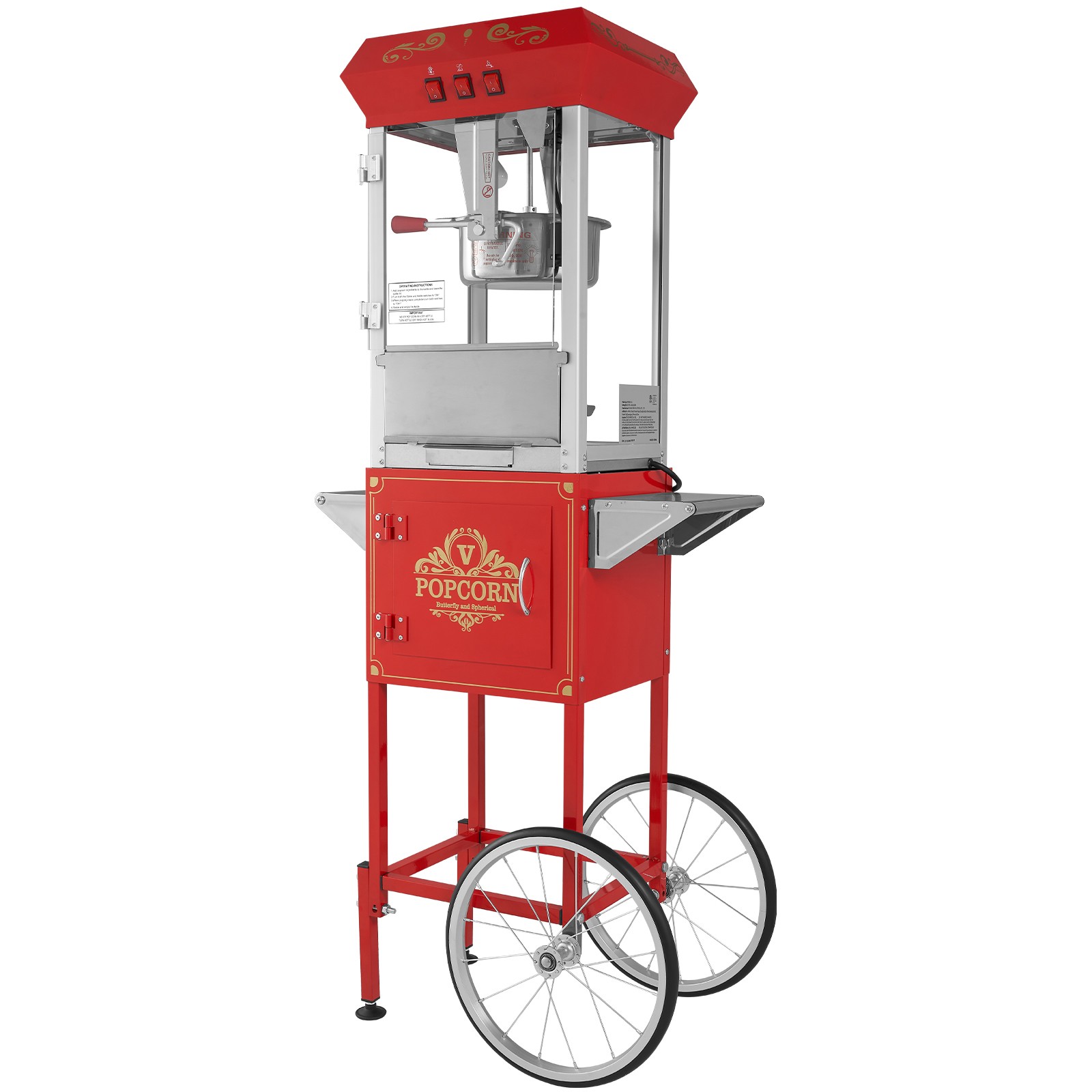 VEVOR 12OZ / 8OZ Popcorn Popper Machine Popcorn Maker Red