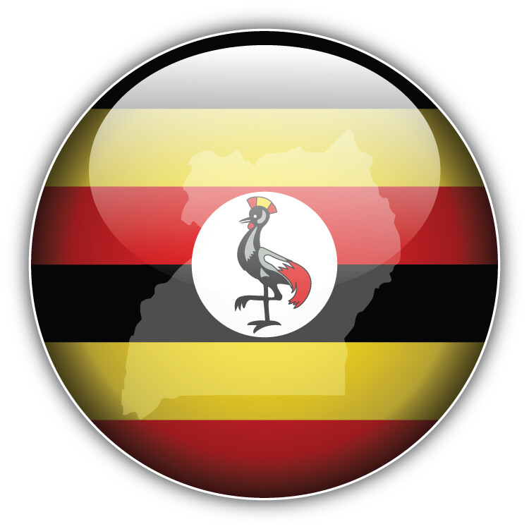Uganda Glossy Flag Map Label Car Bumper Sticker Decal