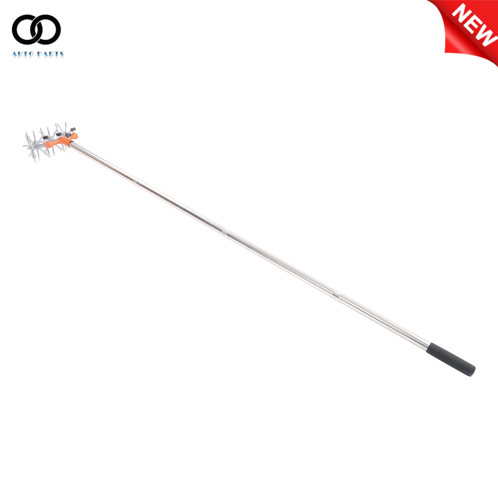57 In Hand Cultivator Tool Garden Rotary Tiller Adjustable Stainless Steel Poles
