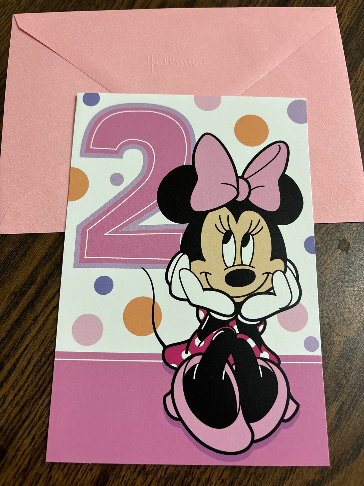 Birthday 2 Years Old Two Year Minnie Mouse Disney 5″x7″ Hallmark Greeting Card
