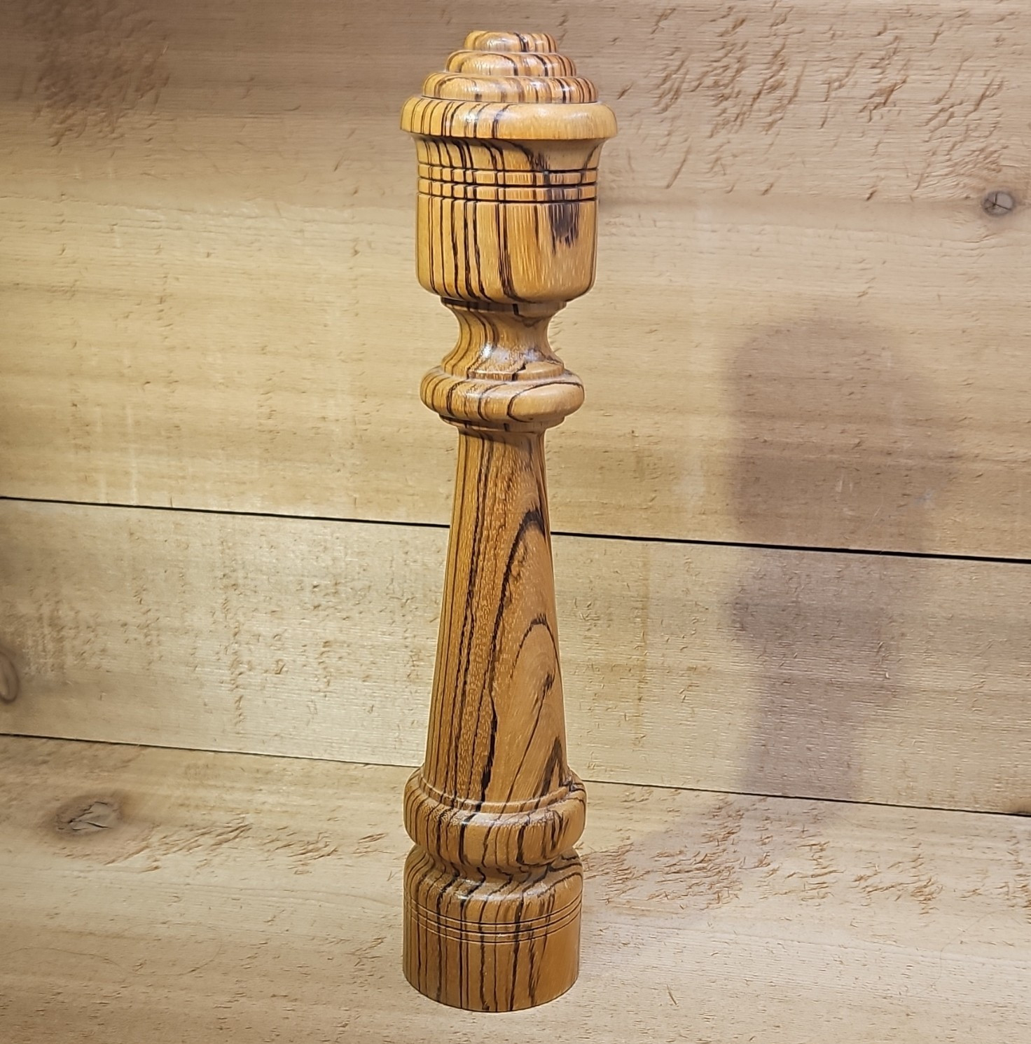 Wood Manual Pepper Mill Grinder Salt Shaker 14 in Large Traditional Brown Stripe