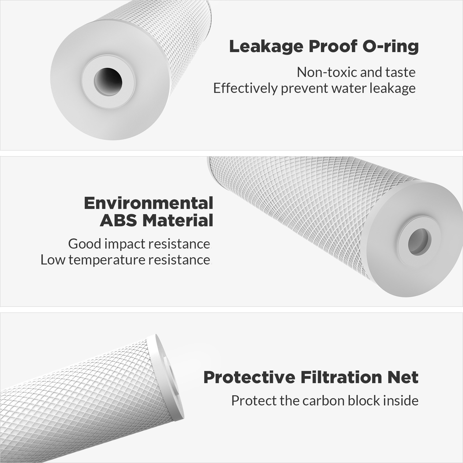 10 Pack 20″x4.5″ Whole House CTO Carbon Block Water Filter for Big Blue Housings