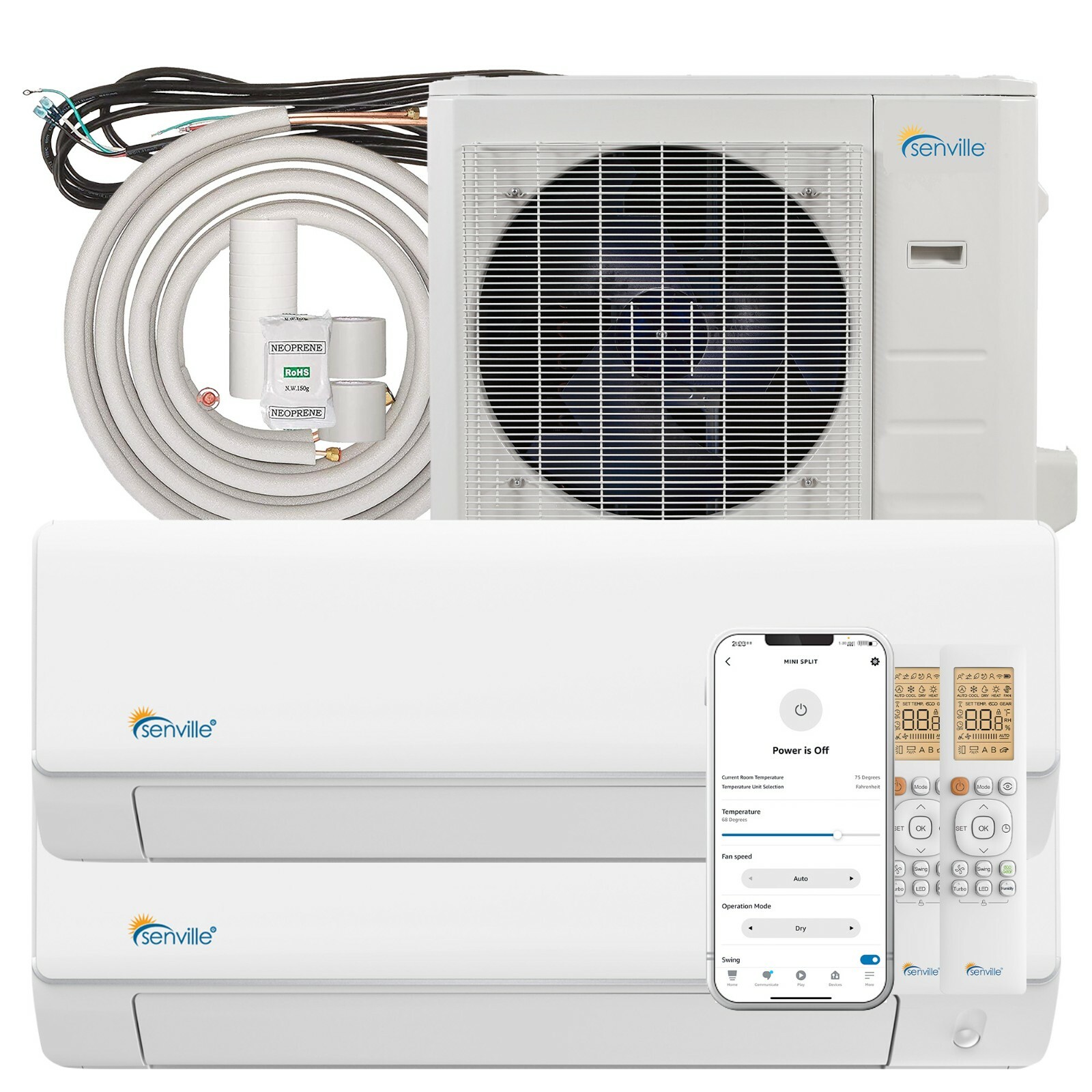 18000 BTU Dual Zone Mini Split Air Conditioner (2 x12000 BTU)