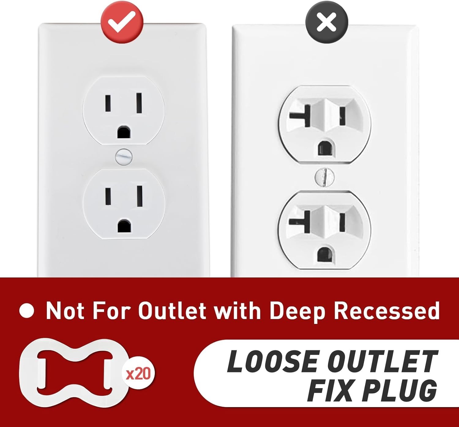 Secure Your Connections: 20-Pack Loose Outlet Fix Plugs for Home Safety