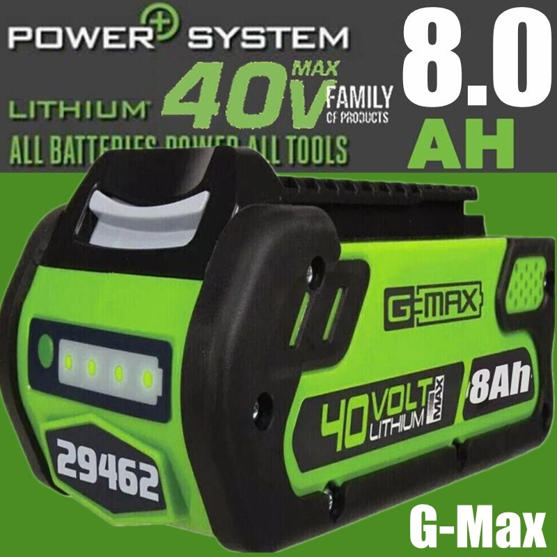 8.0Ah For Greenworks 40V G-MAX Battery Lithium 29472 29462 29252 20202 / Charger