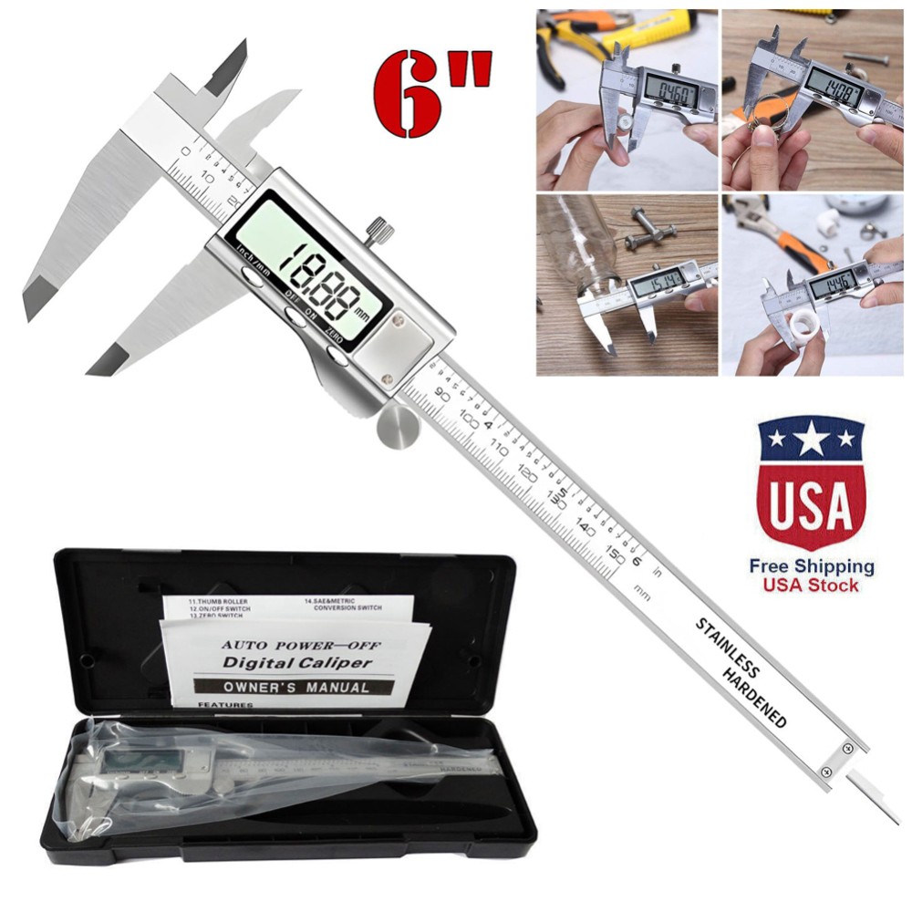 6″ 150mm Digital Caliper Micrometer LCD Gauge Vernier Electronic Measuring Tool