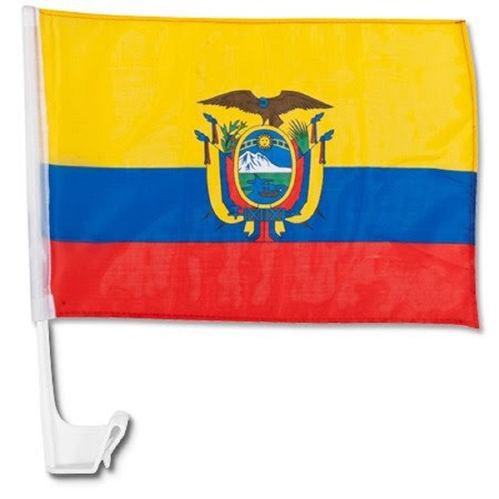 (2 Pack) Ecuador Country Car Window Vehicle 12×18 12″x18″ Flag 100D