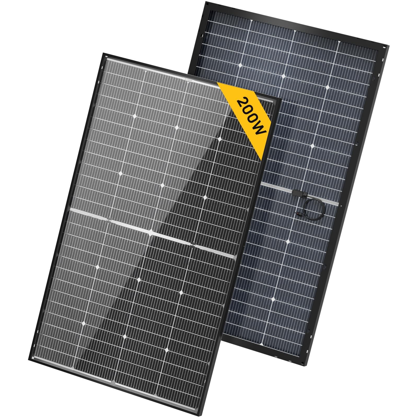 BougeRV 24V N-Type 16BB 200W Bifacial Solar Panel for RV Camping Boat Marine 1PC