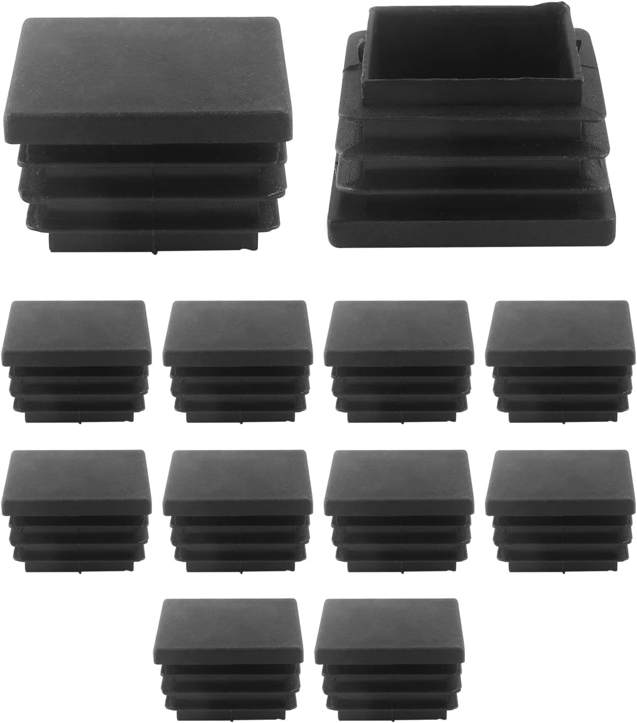 Pcs (30Mm) Square Plastic Plugs Black Tubing End Caps, Square 1-1/8 Inch 12