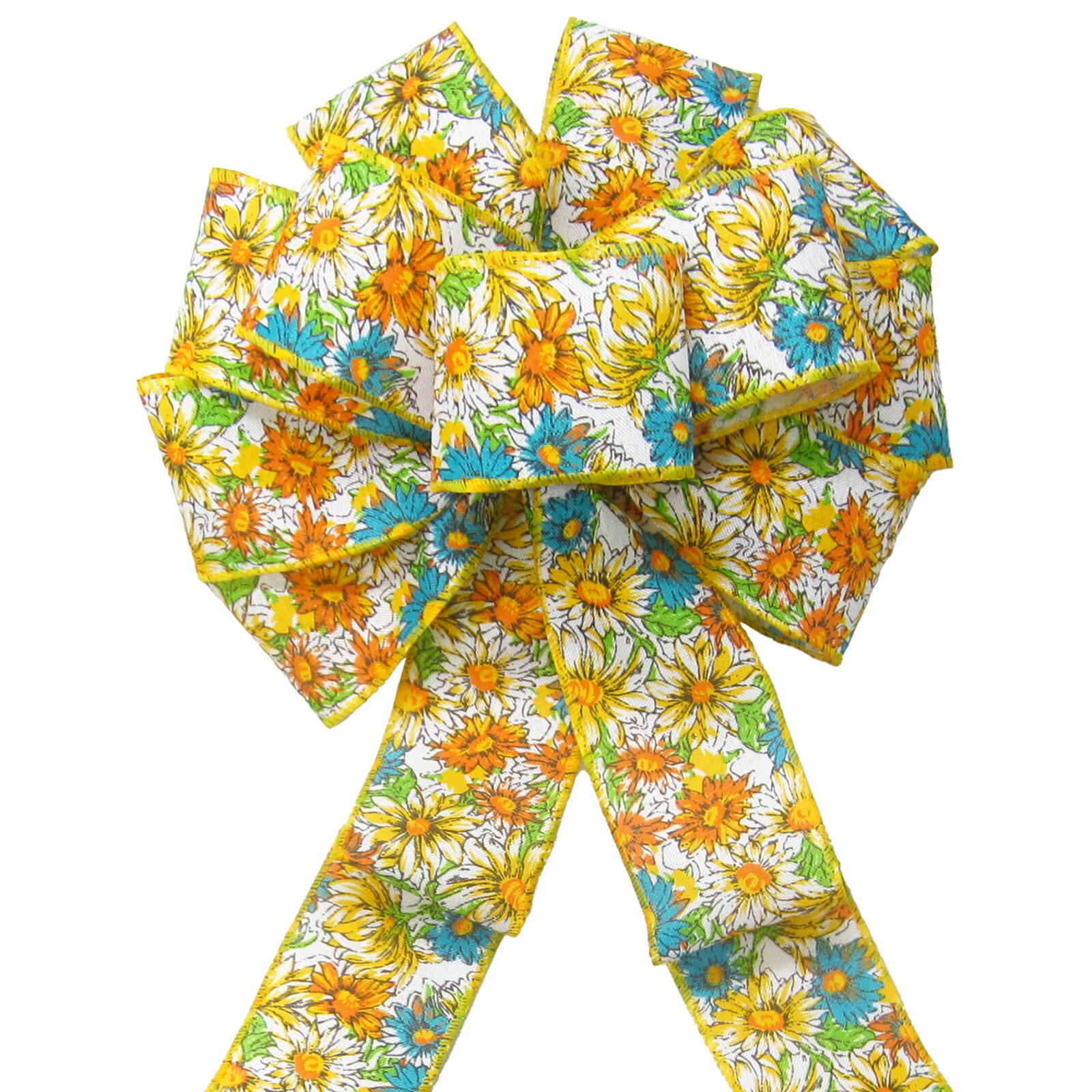 Field of Flowers Wreath Bows for Crafts, Signs, Spring Summer Fall Decorations