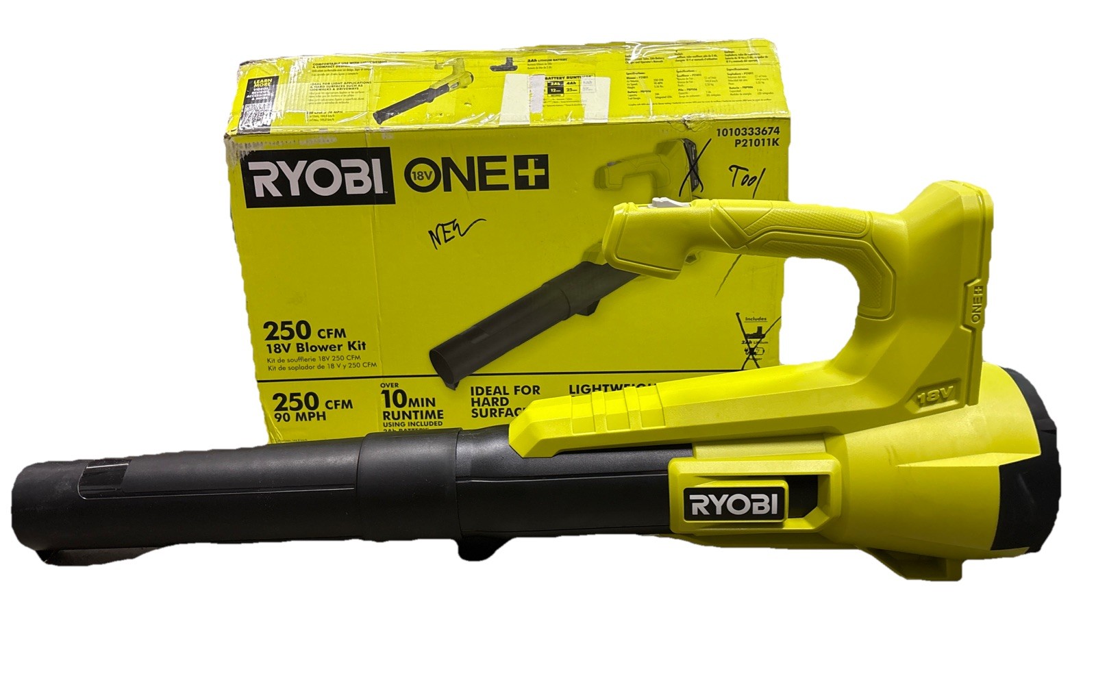 RYOBI 18V ONE+ 250 CFM Cordless Leaf Blower (Tool Only) Open Box NEW