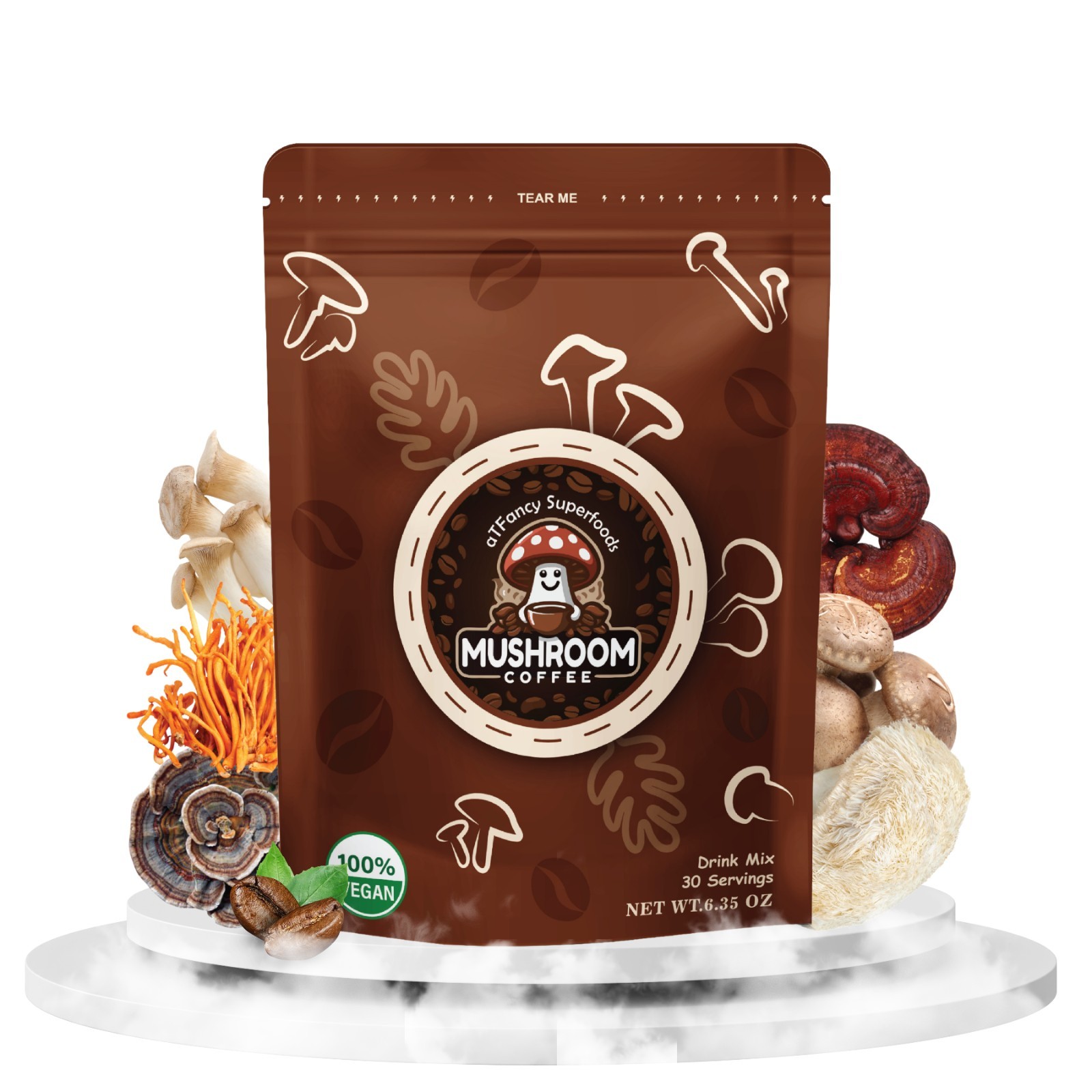 aTFancy Mushroom Coffee with 6 Adaptogenic Mushrooms 6.35oz – | 30 Servings |