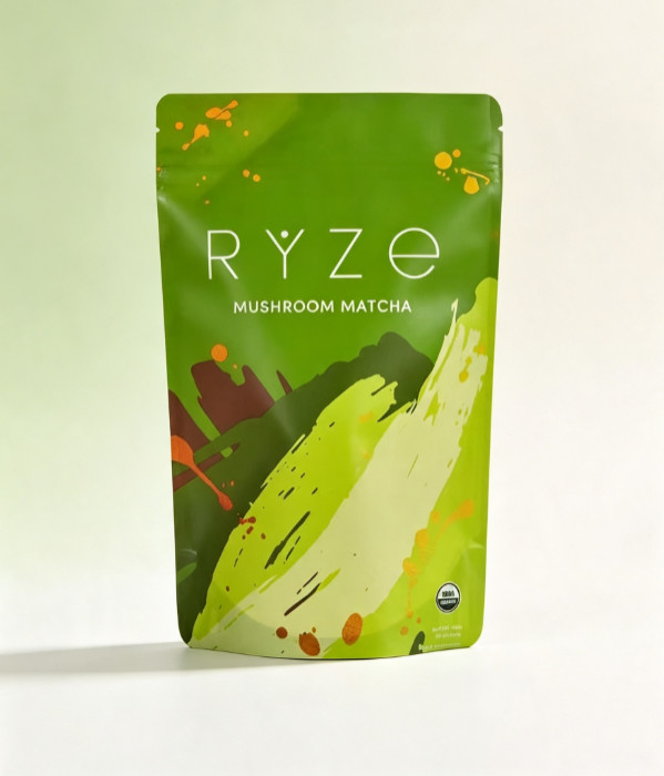 RYZE Mushroom Matcha, Organic Functional Mushroom Matcha Powder