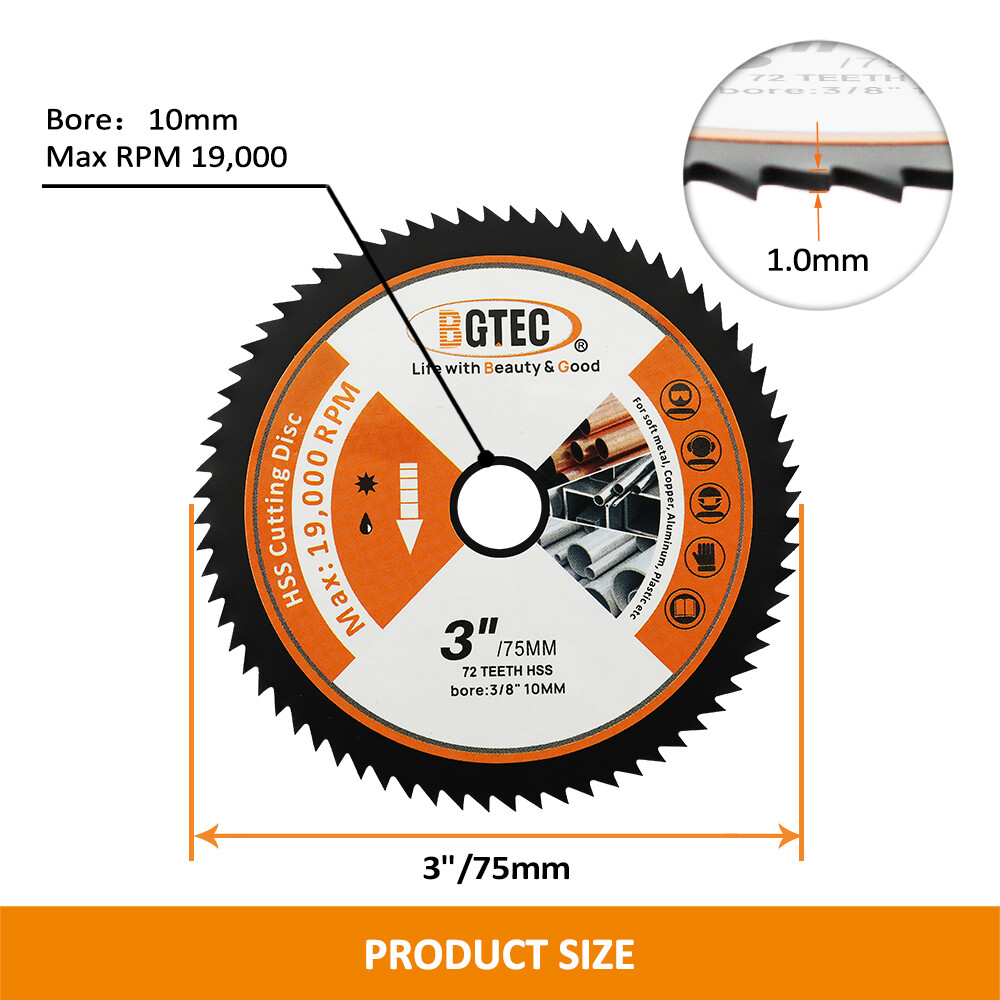 3”/75mm Saw Blade Carbide Wood Cutting Disc Cut-off Wheel Tile Steel Glass Wood