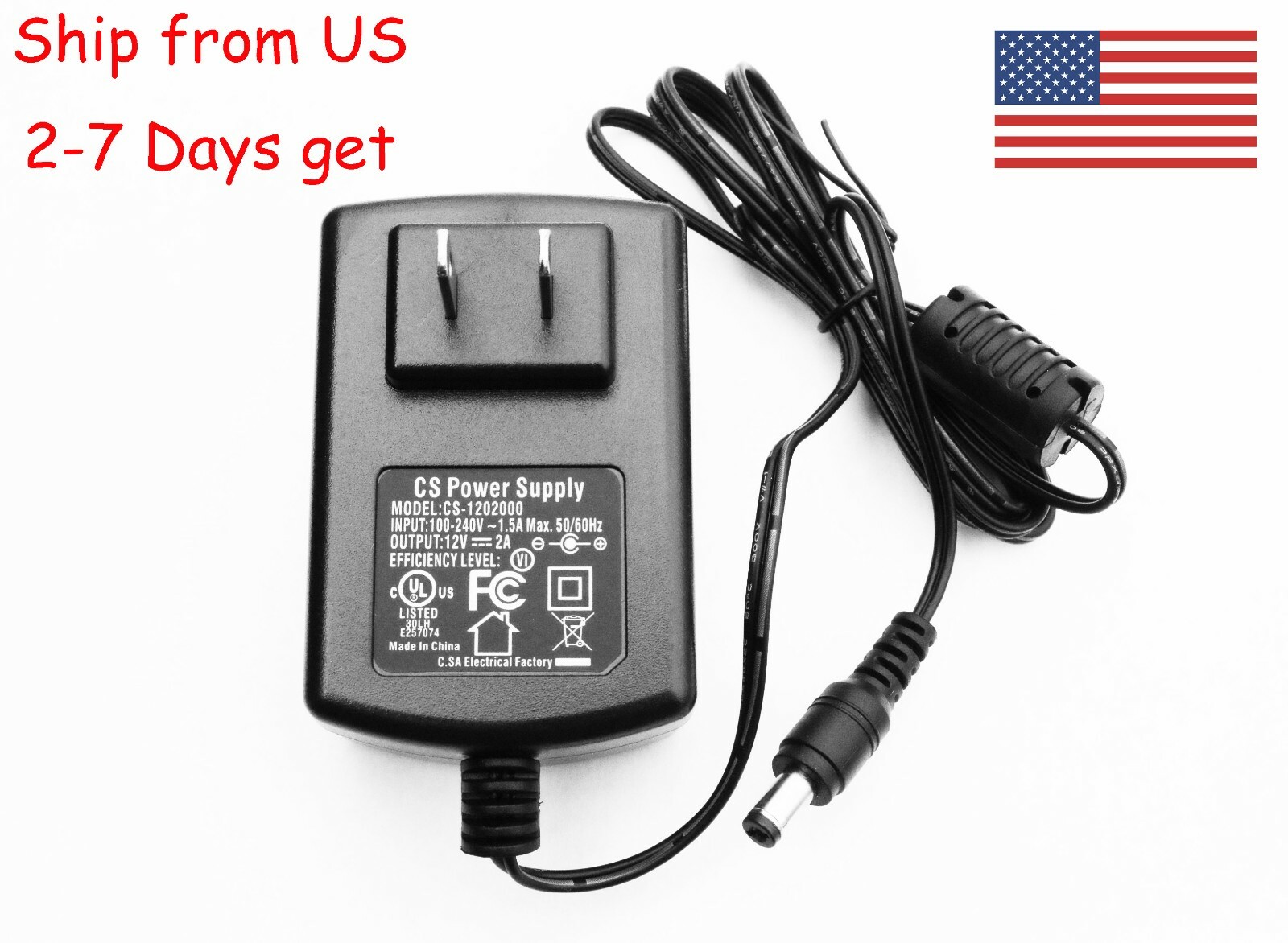 CS Power Supply Switching 12V 2A Camera Adapter CS-1202000 CCTV Power Supply