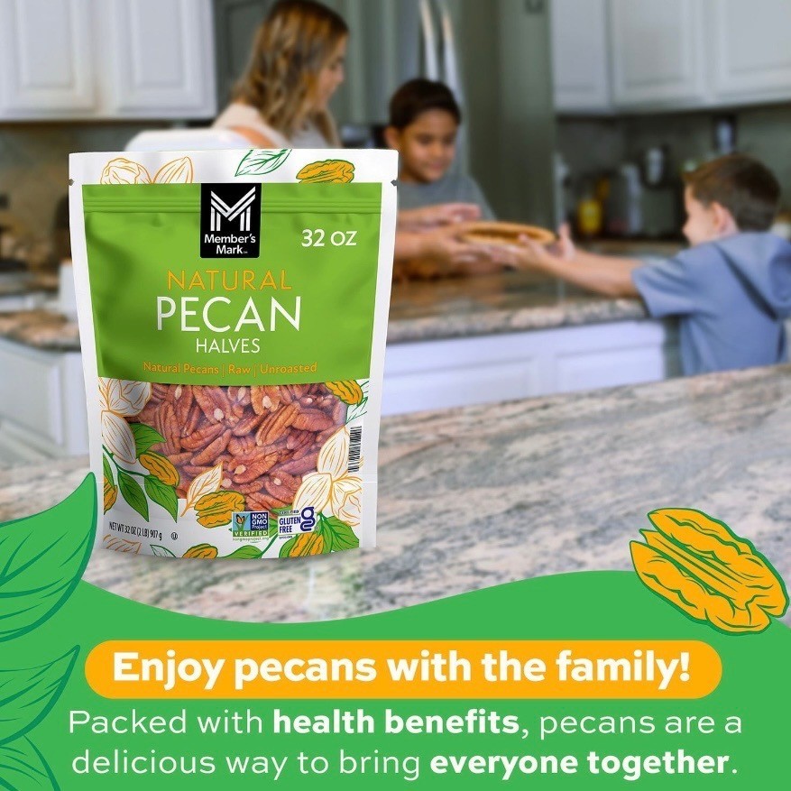 2 Pack Member’s Mark Natural Pecan Halves 2 lb Each Bulk Nuts